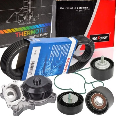 Kit cinghia trapezoidale Bosch 6DPK1817 + WAPU per BMW E90 E91 E93 E81 E87 E88 - Immagine 1 di 4