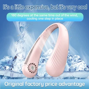 2200mAh Neck Fan Rechargeable Personal Fan Cooling Wearable Fan for Women Men - Picture 1 of 12