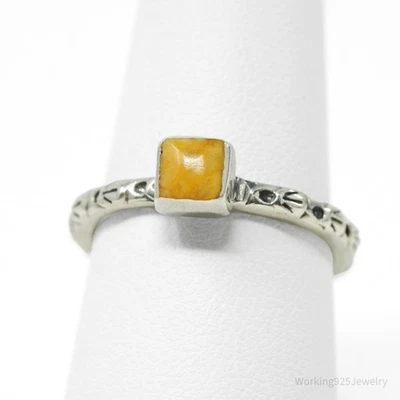 Anillo de plata esterlina vintage peyote pájaro concha suroeste ostra - talla 7 Foto 1 de 4