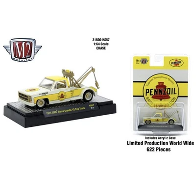 Camión de remolque GMC Sierra Grande 1975 1/64th M2 Hobby Ex HS57 Pennzoil 15 persecución Foto 1 de 4