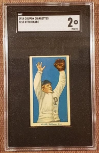 Tarjeta de béisbol 1914 cupón T213 Otto Knabe Pirates Phillies Cubs Terrapins SGC 2 - Imagen 1 de 3