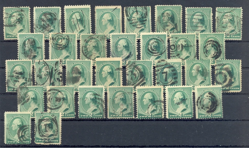 USA 32 ST. 2 Ct. WASHINGTON -UNSORTED FOR VARIETIES/PM F/VF - @1 - Image 1 of 1