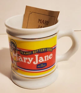RETRO MARY JANE CANDY COMPANY CORNER STORE PORCELAIN COFFEE CUP MUG 1985 - Picture 1 of 7
