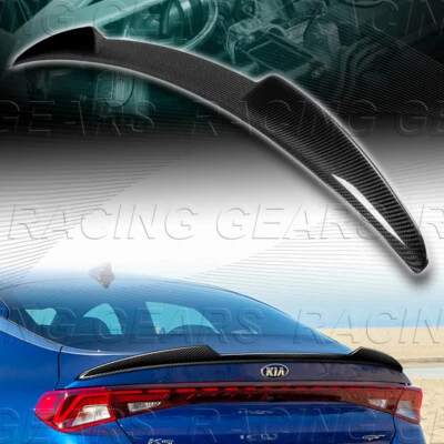 V-STYLE CARBON FIBER DUCKBILL TRUNK SPOILER WING FIT 21-24 KIA K5 LX LXS EX GT - Image 1 of 4