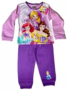 Mädchen Disney Prinzessin Schlafanzug Alter 2-3 Jahre rosa & lila Pyjama Nachtwäsche neu mit Etikett - Bild 1 von 4