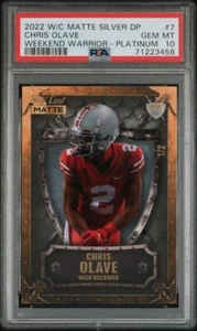 2022 WILD CARD MATTE SILVER WEEKEND WARRIOR CHRIS OLAVE PLATINUM 1 / 2 - PSA 10 - Picture 1 of 2