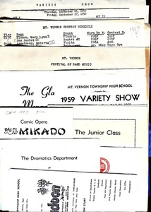 (14) 1957-1964 MT VERNON, ILLINOIS HIGH SCHOOL PROGRAMS: PLAYS/CONCERTS/CONTESTS - Picture 1 of 10