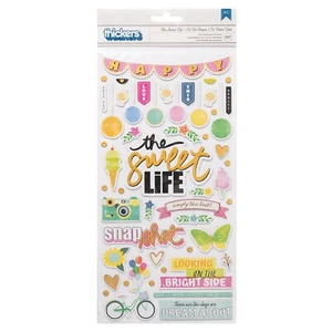 Vicki Boutin Sweet Rush Thickers Stickers 107/Pkg-The Sweet Life Phrase & Icon/C - Picture 1 of 1