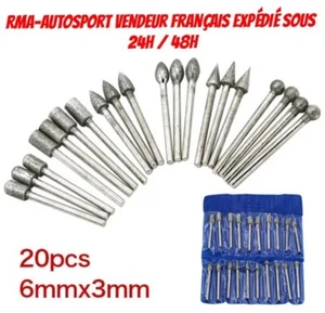 [20 Stück] Rotationsdiamantfräser 3mm Schaft für Dremel Korn 60 Kegelschleifen - Bild 1 von 6