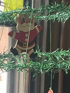 Vintage Hanging Christmas Tinsel Tree Ring-a-round The Santa Mobile Hong Kong - Picture 1 of 8