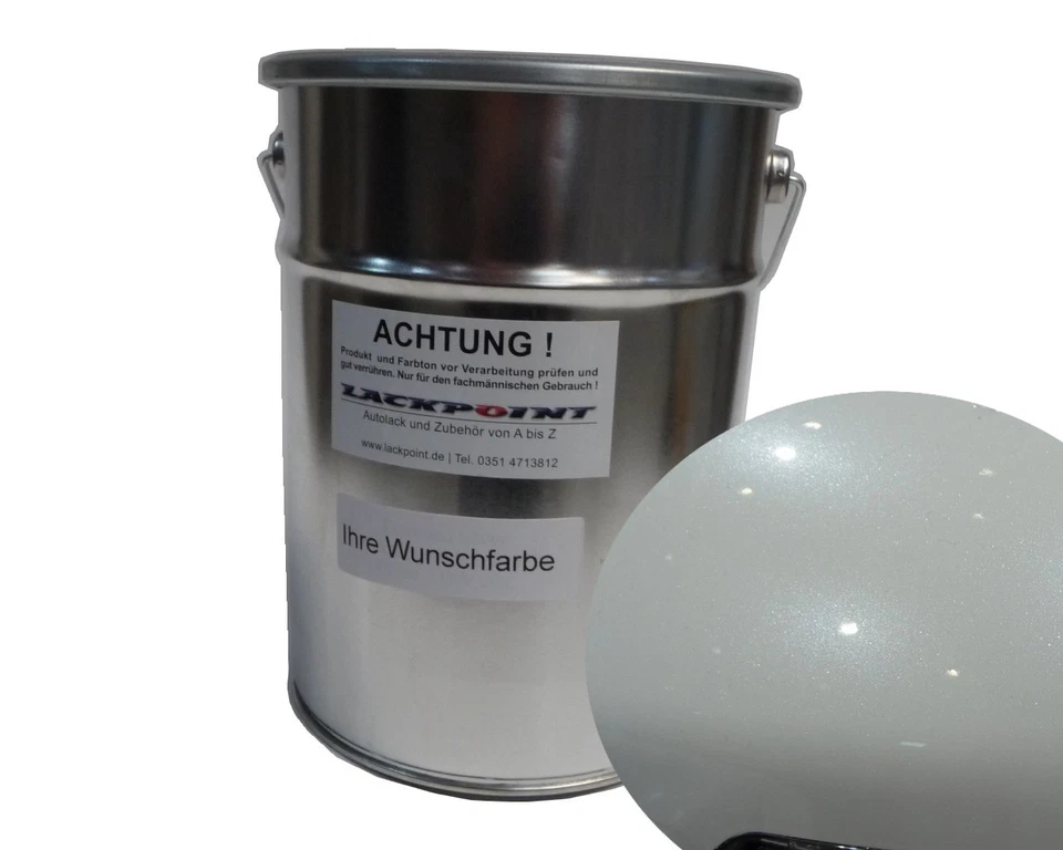 4 Liter Basislack Spritzfertig Perlweiß Metallic Autolack Trendlack Perlmutt ! - Bild 1 von 1