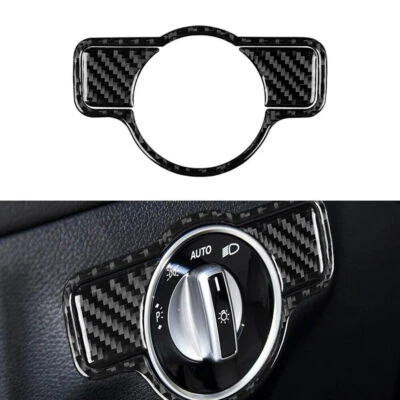 Interruptor de botón de fibra de carbono para Mercedes-Benz A C E CLA GLA GLK B Foto 1 de 4