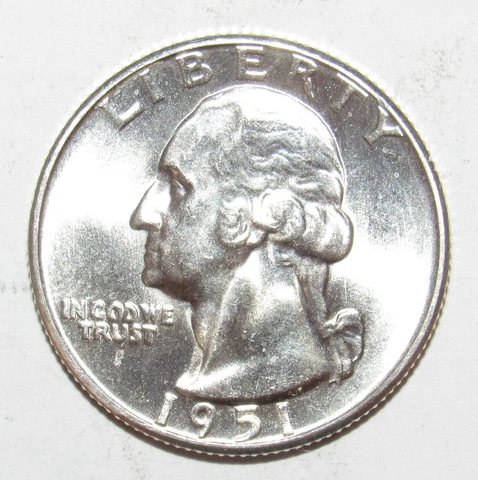 1951 Washington Quarter CH BU (R18) Cover