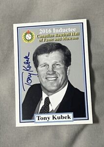 Tony Kubek Autograph Card Signed 2016 Inducted Canadian HOF