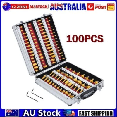 100PCS 1/4inch Shank Router Bit Set Woodworking Tool Tungsten Carbide Router Bit - image 1 of 4