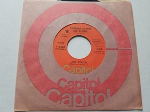 JOE SOUTH - Coming Down All Alone 1972 MONO / STEREO PROMO ssw 7" - Imagen 1 de 2