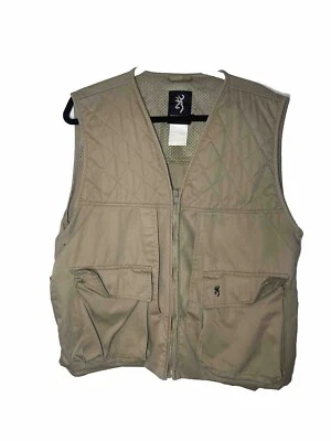 Browning Hunting Vest Padded Shoulder Mens XL Zip Back Pouch Pockets - Image 1 of 4