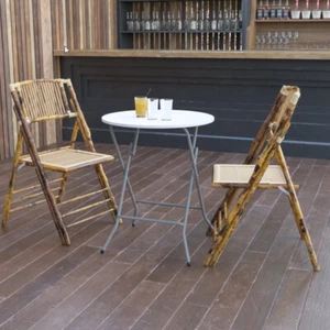 NEW 24 Plastic Round Folding Table Waterproof Lunch Breakfast Indoor Outdoor - Picture 1 of 5