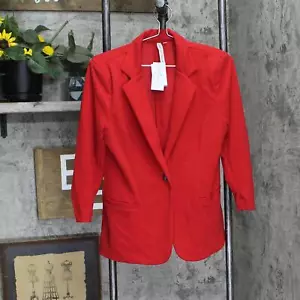 ny Collection Petite 3/4 Ruched Sleeve Scuba Crepe Blazer Jacket PSCJ0151 PL - Picture 1 of 5