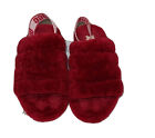 UGG Fluff Yeah Slide Slippers Red Fur Slip On 1095119 Womens Size 6