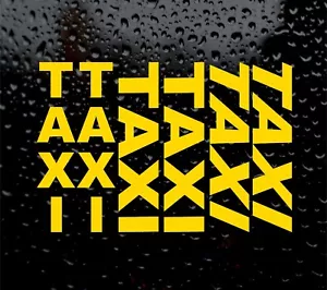 6 x TAXI STICKER MULTIPACK DECAL LOGO FOR CAR VAN VINYL STICKER MINICAB CAB - Picture 1 of 5