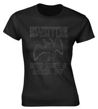 Led Zeppelin 'USA 1977' (Schwarz) Damen Schlank T-Shirt
