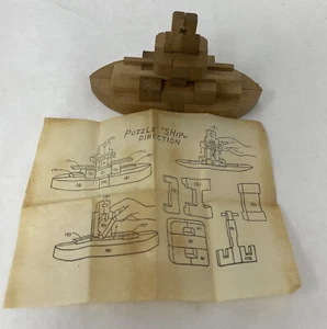 Vintage Battleship 3D Wooden Puzzle Japan 15pcs - Picture 1 of 5
