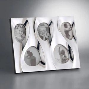 Nambe 5 Opening Collage Picture Frame Dune Multi Photo Designer Wei Young w/ Box - Picture 1 of 9