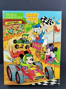 Vintage Disney Golden 100 Pcs Puzzle Mickey Mouse Race Park 11x15 Complete 🧩