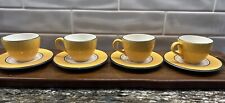Pagnossin Ironstone SET OF 4 CUPS + SAUCERS Spa Orange  & Green Treviso ITALY
