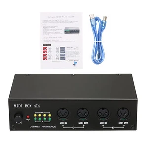 UM4X4 USB MIDI Interface 4 IN /4 Out 64 MIDI Channels 4i/4o + 2i4o MIDI Box 4X4 - Picture 1 of 5