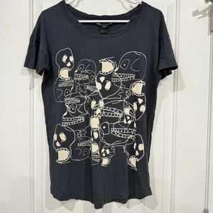 Camiseta negra Marc Jacobs Graffitti Skulls para mujer talla pequeña - Imagen 1 de 5
