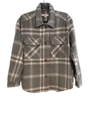 Camisa C By One Vintage Feminina L Cinza Xadrez Botão para Cima Cabide Quente Outono Casual Top - Imagem 1 de 4