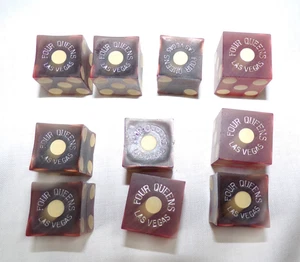 Lot 10 - Four Queens Casino Las Vegas Nevada Gambling Red Dice Scored Numbered - Picture 1 of 9