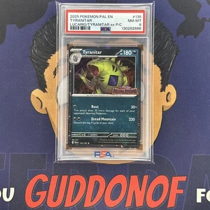 PSA 8 NEAR MINT 2025 Pokemon Stamped Premium Collection TYRANITAR #135 Promo - Picture 1 of 3