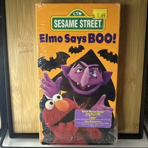 Sesame Street VHS Tape Elmo Says Boo Halloween With Shrink Wrap And Hype Sticker - Picture 1 of 10
