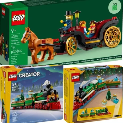 LEGO Temporada (40603) Paseo en Carruaje de Invierno + Tren de Vacaciones de Navidad (40700) Foto 1 de 4
