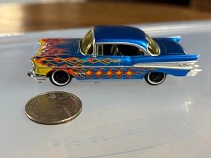 M2 Machines Blue 1957 Chevy Bel Air Moon Equipped with Flames - Picture 1 of 9