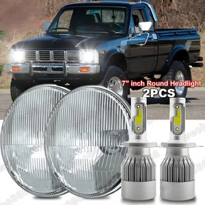 Faros LED redondos Hi Lo Halo Beam 2 piezas 7" para camioneta Toyota 1979 1980 1981 - Imagen 1 de 11
