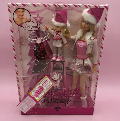 Juego de regalo muñeca Barbie y Kelly rosa de vacaciones con pulsera Mattel P9341 Foto 1 de 4