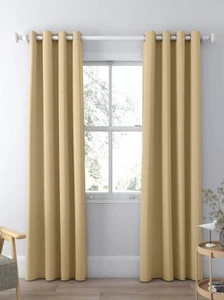 Tende John Lewis finta seta oscuranti foderate con occhielli oro L167 cm P228 cm nuove con scatola - Foto 1 di 5