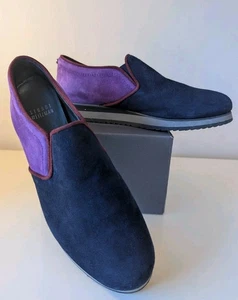Stuart Weitzman Suede Slip Ons - Blue And Purple - W6 - Picture 1 of 8