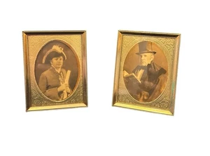 Small Mini Picture Frames For Daguerreotype Or Tintypes Golden 3 3/8x 4 3/8 - Picture 1 of 11