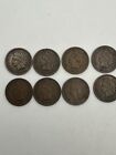 1909 Group Of 8 Indian Head Pennies All 1909 Us 1 Cents