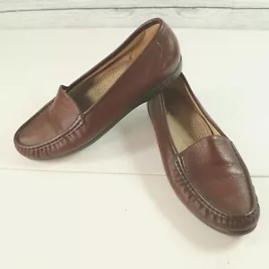 SAS Tripad Womens Shoes Comfort Pebbled Brown Leather Slip On Loafers 10M USA - Picture 1 of 11