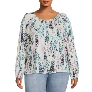NWT TERRA AND SKY WOMEN FLOWY FLORAL TOP sze 2XL free shipping - Picture 1 of 5