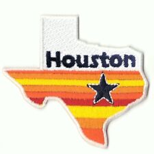 State Of Texas "Houston" Star Orange Rainbow Sign Embroidered Logo Iron on Patch