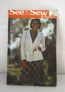 Vintage Butterick See & Sew Ladies' Jacket/Skirt/Belt Pattern # 6638 Sizes 14-16 - Picture 1 of 2