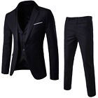 Business Men’s Suit Slim 2/ 3-Piece Suit Blazer Wedding Party Jacket Vest Pant A