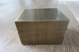 Global Views/Studio A Kokoro Metal Etched Box in Brass Small NIB - Picture 1 of 8